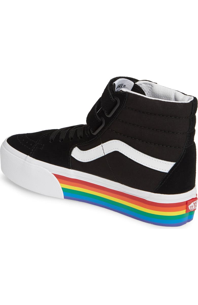 Vans Sk8-Hi V Rainbow Platform Sneaker, Alternate, color,