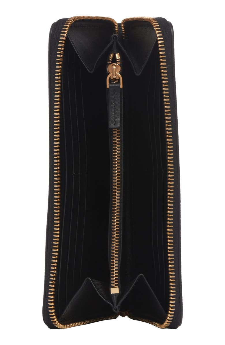 Versace La Medusa Zip Around Leather Wallet, Alternate, color, 