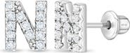 In Season Jewelry Cubic Zirconia Letter Initial Earrings
