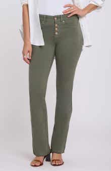 Barbara Frayed Exposed Button Bootcut Jeans