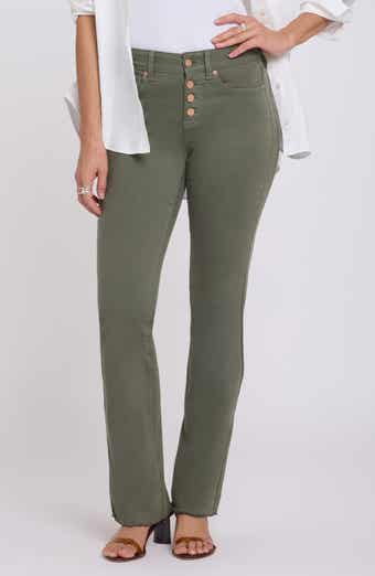 Barbara Frayed Exposed Button Bootcut Jeans