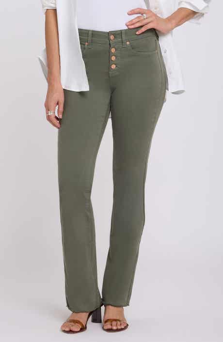 Barbara Frayed Exposed Button Bootcut Jeans