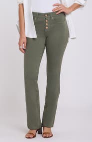 NYDJ Barbara Frayed Exposed Button Bootcut Jeans