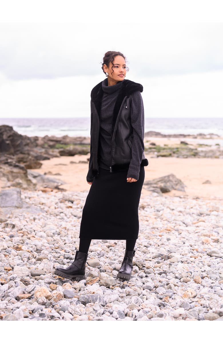 Celtic & Co. Geelong Wool Midi Skirt, Alternate, color, Black