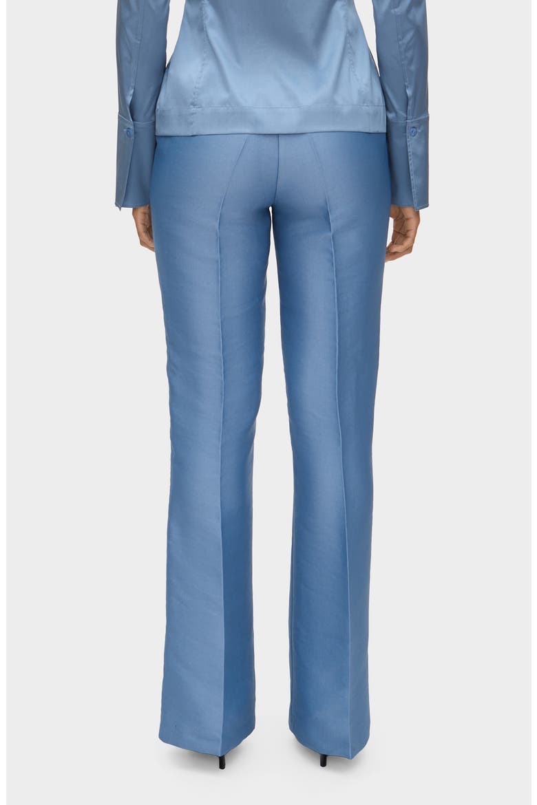 Figaro Satin Pants, Alternate, color, STEEL BLUE