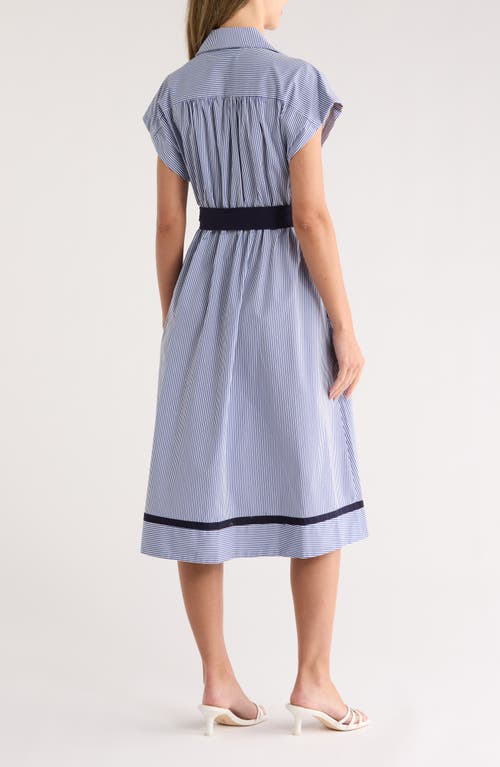 Sandra Darren Midi Shirtdress In Blue