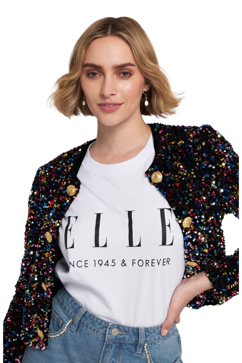 Sequin Cropped Jacket, Alternate, color, Multi