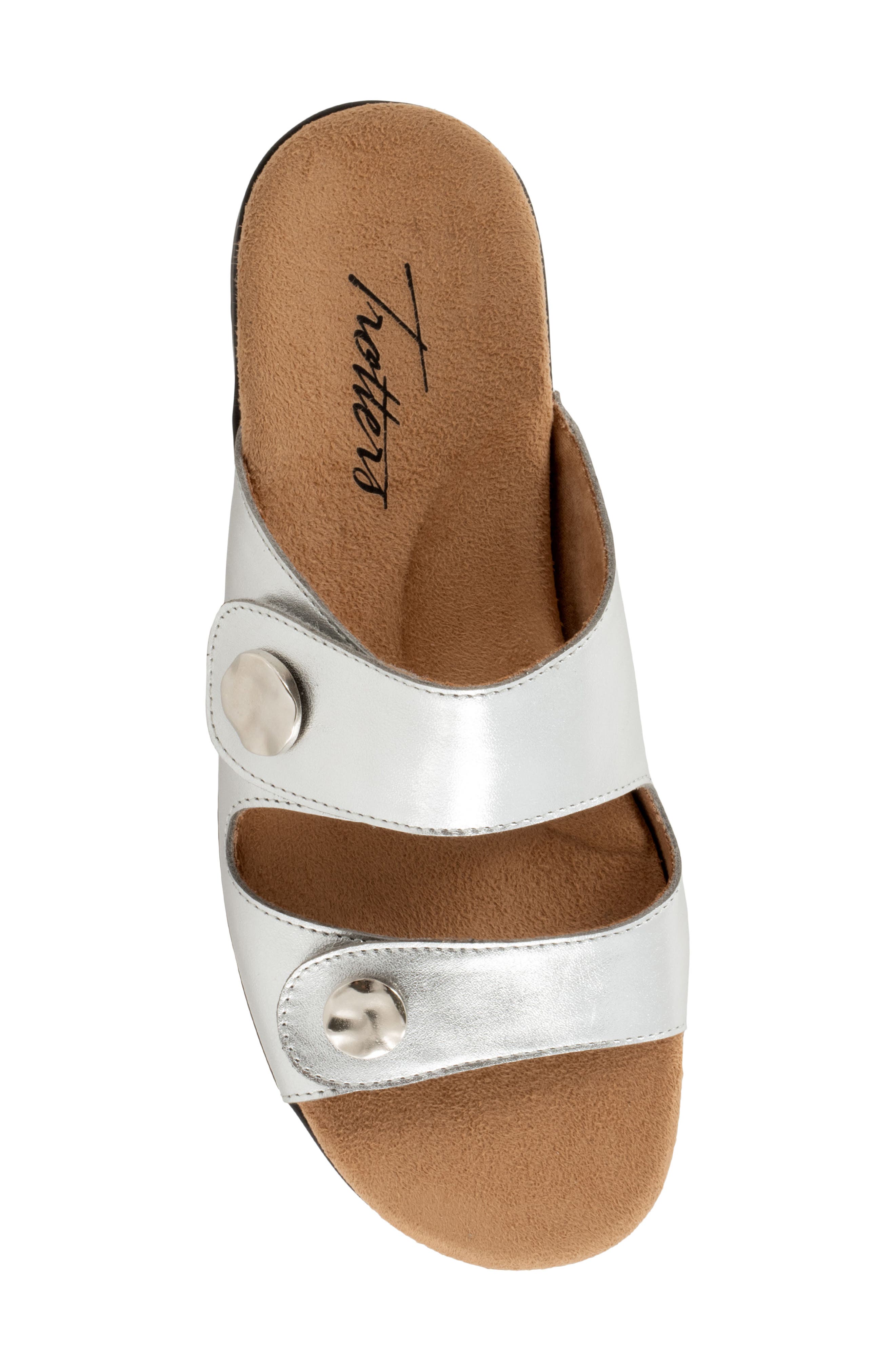 Ruthie Stitch Slide Sandal, Alternate, color, SILVER