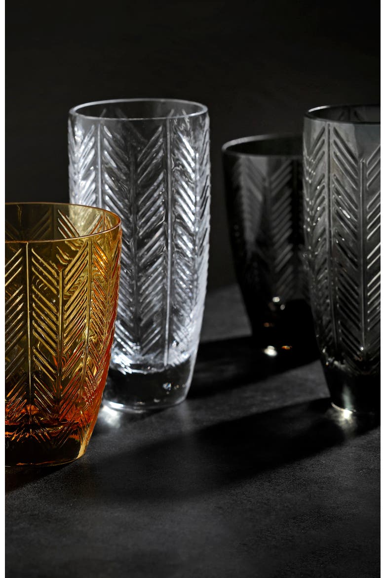 Champagne Glasses ZIG ZAG Set of 6  Transparent 11 oz, diam. 2.5", H 5.5", Main, color, No color