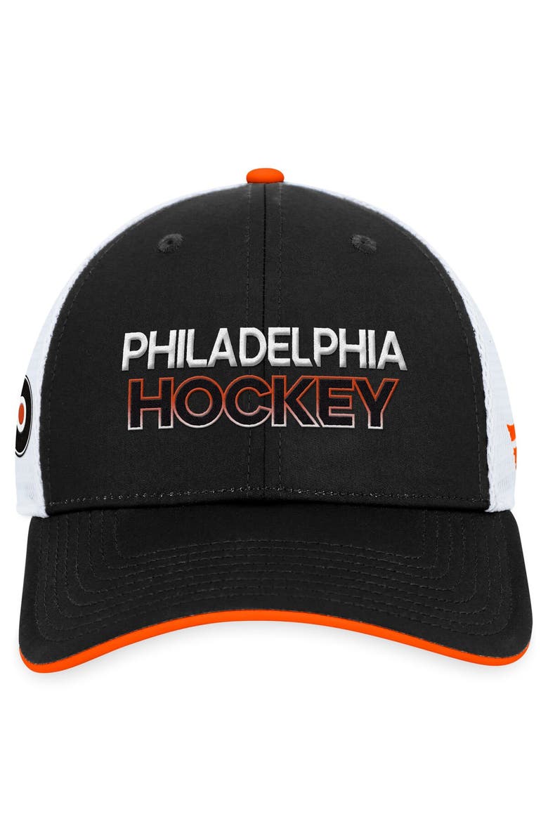 FANATICS Men's Fanatics Branded Black Philadelphia Flyers Authentic Pro Rink Trucker Adjustable Hat, Alternate, color,