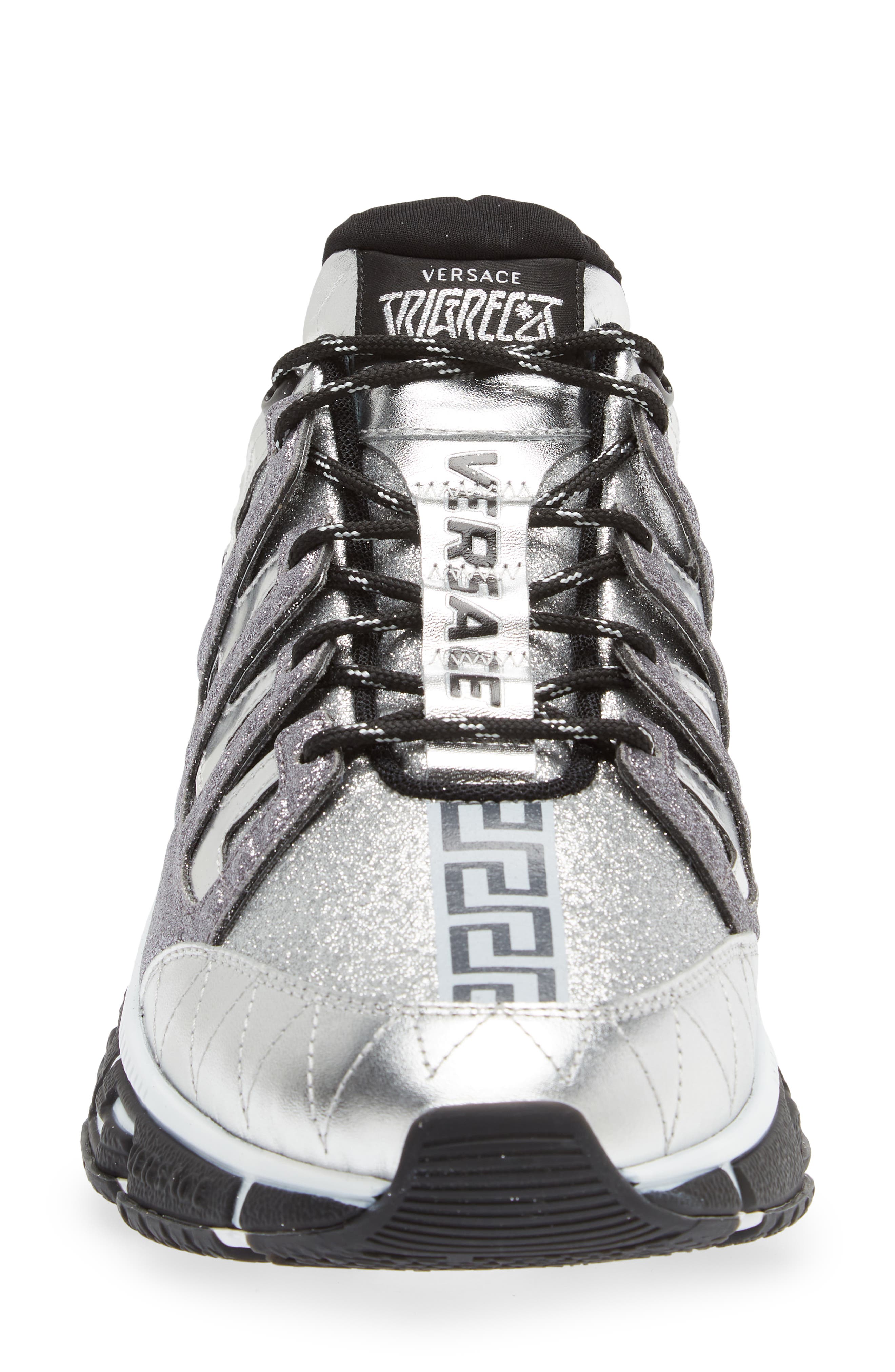 Versace Trigrecca Glitter Sneaker, Alternate, color, 