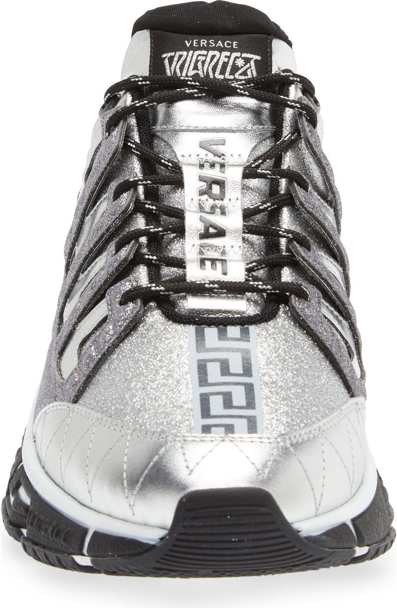 Versace Trigrecca Glitter Sneaker, Alternate, color,
