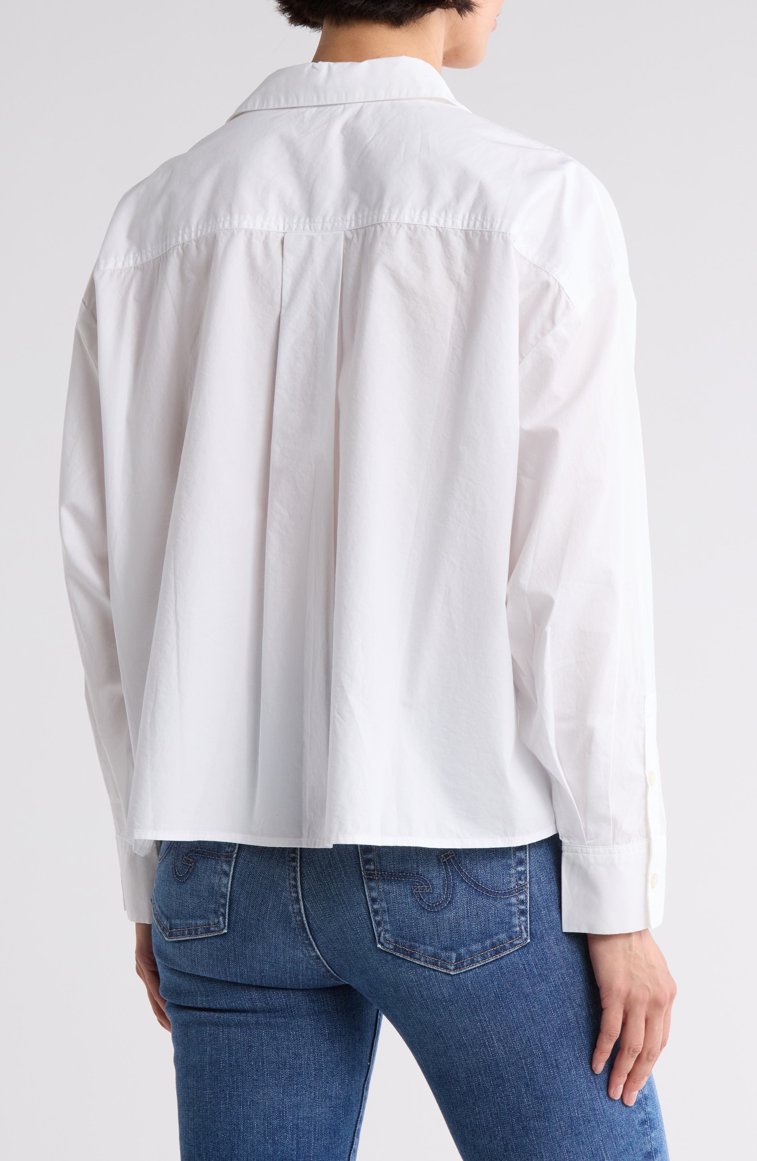 Cropped Cotton Button-Up Shirt - image 2