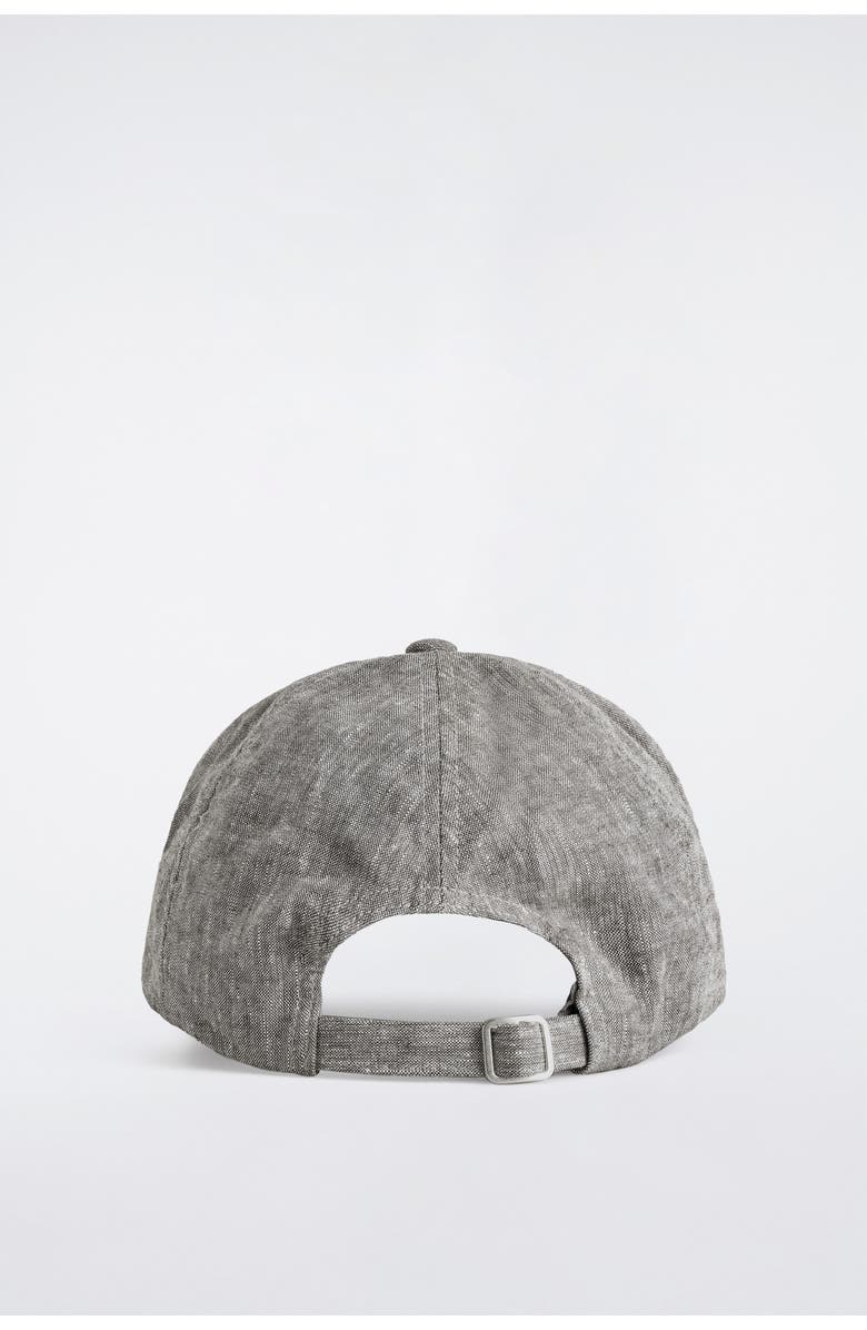 COS Linen Baseball Cap, Alternate, color, Gray Mélange