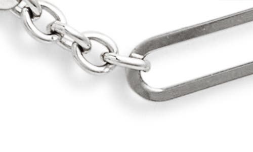 Anzie Mini Paper Clip Chain Necklace In White