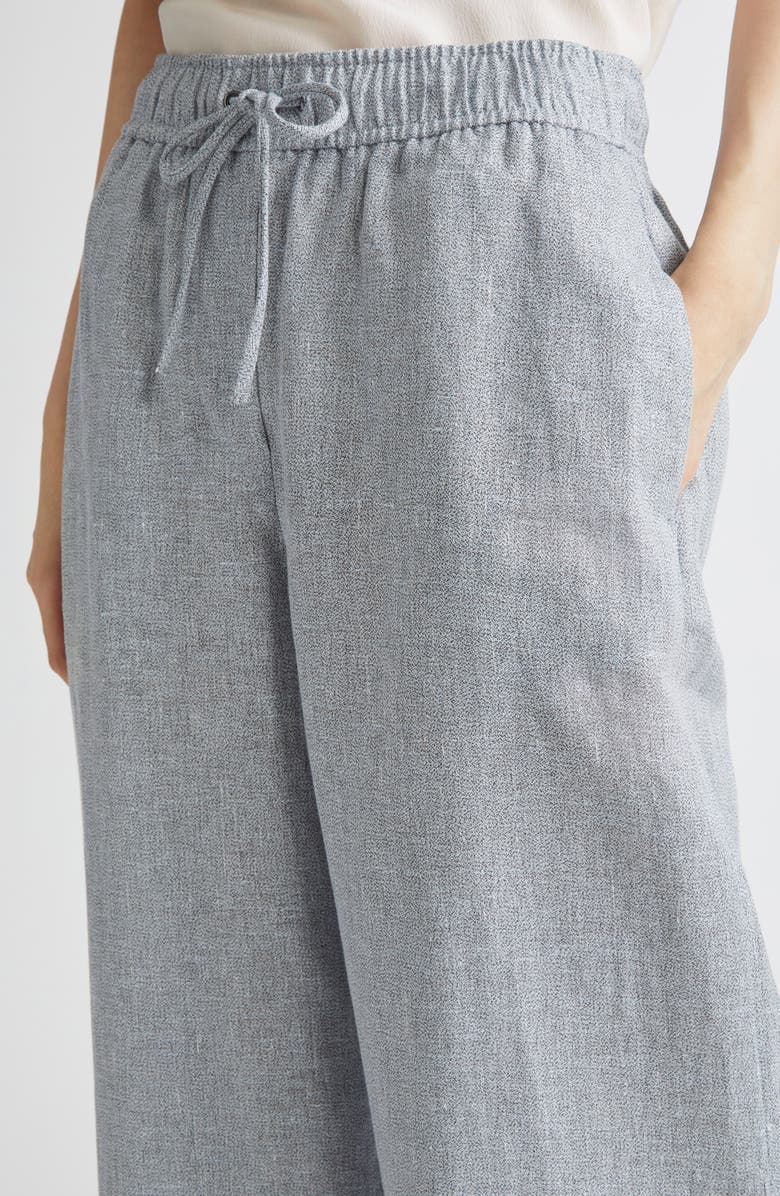 Reiss Willow Wide Leg Linen Blend Drawstring Pants, Alternate, color, Blue