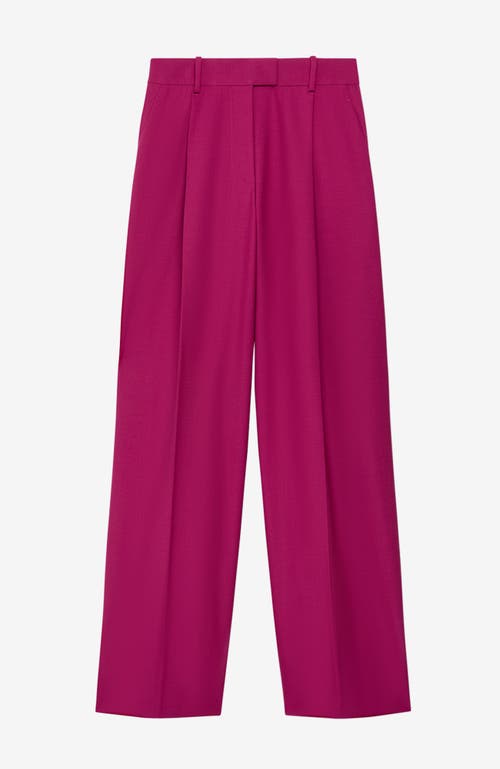 Another Tomorrow Relaxed Wide Leg Pant In Magenta