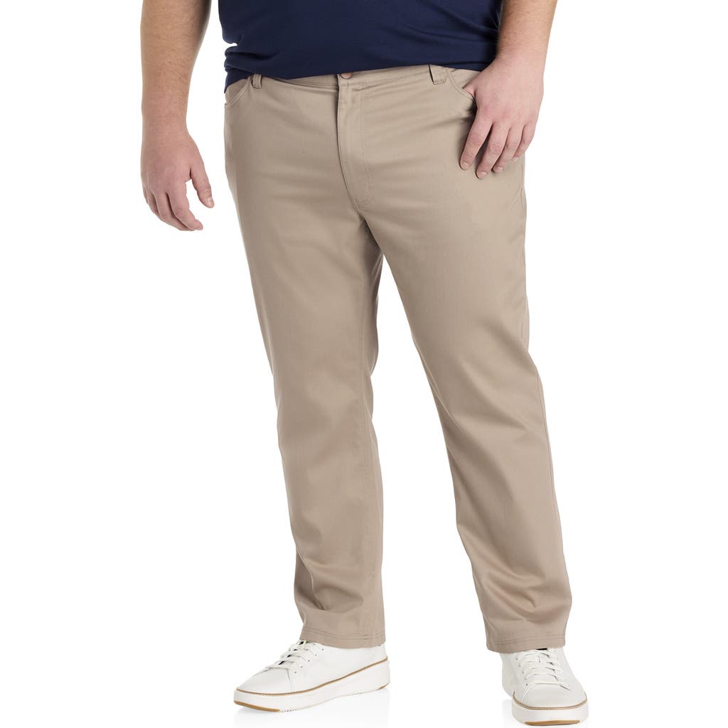 Oak Hill By Dxl Big & Tall Straight Fit 5-pocket Tech Pants In Dune
