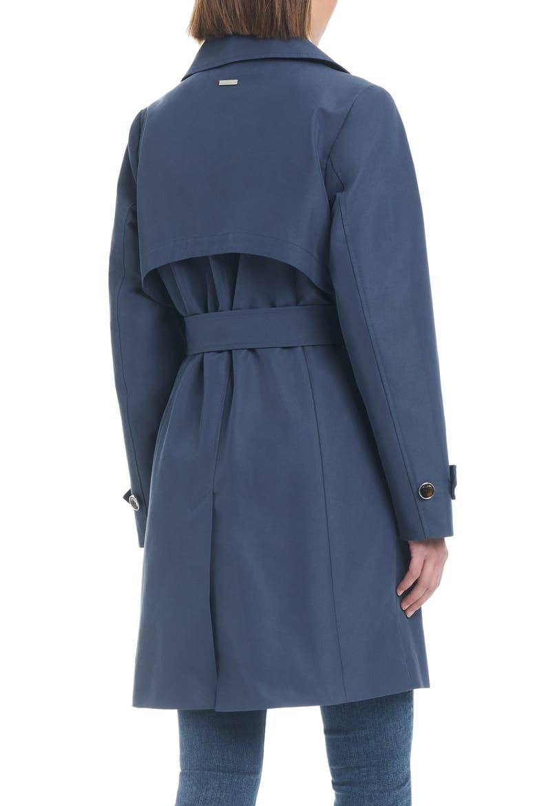 Double Breasted Trench Coat, Alternate, color, DUSTY DENIM