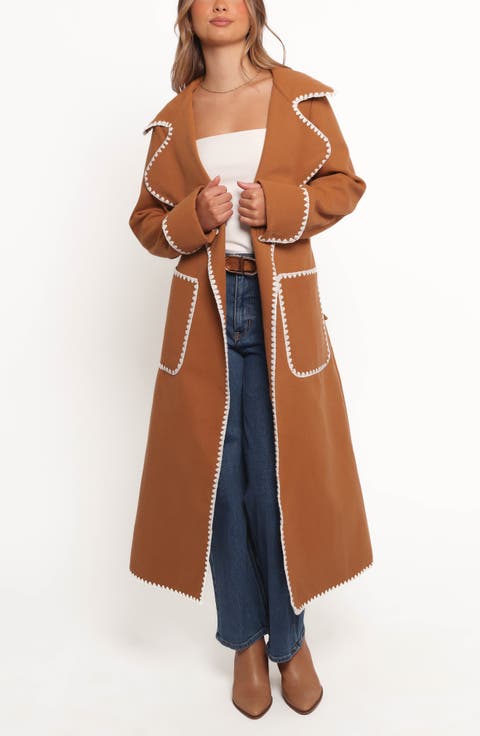 Brexley Blanket Stitch Wrap Coat