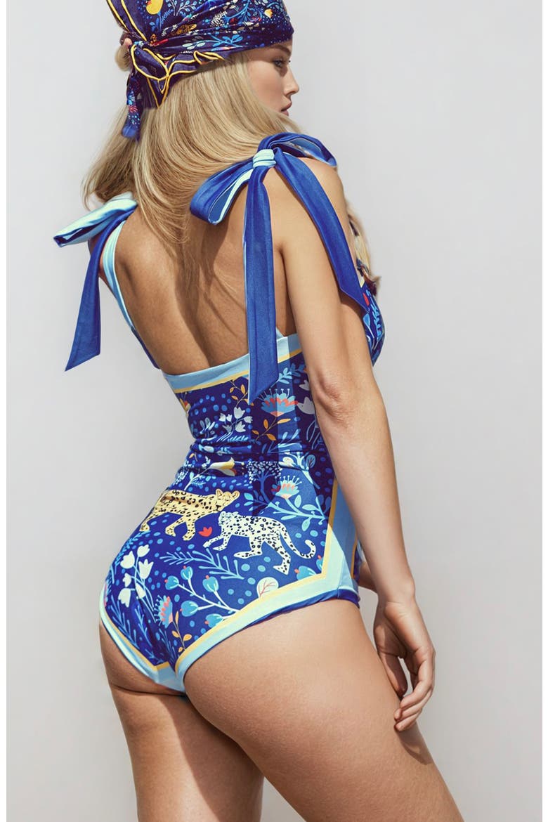 Amazon Rainforest Reversible One Piece Swimsuit, Alternate, color, Blue
