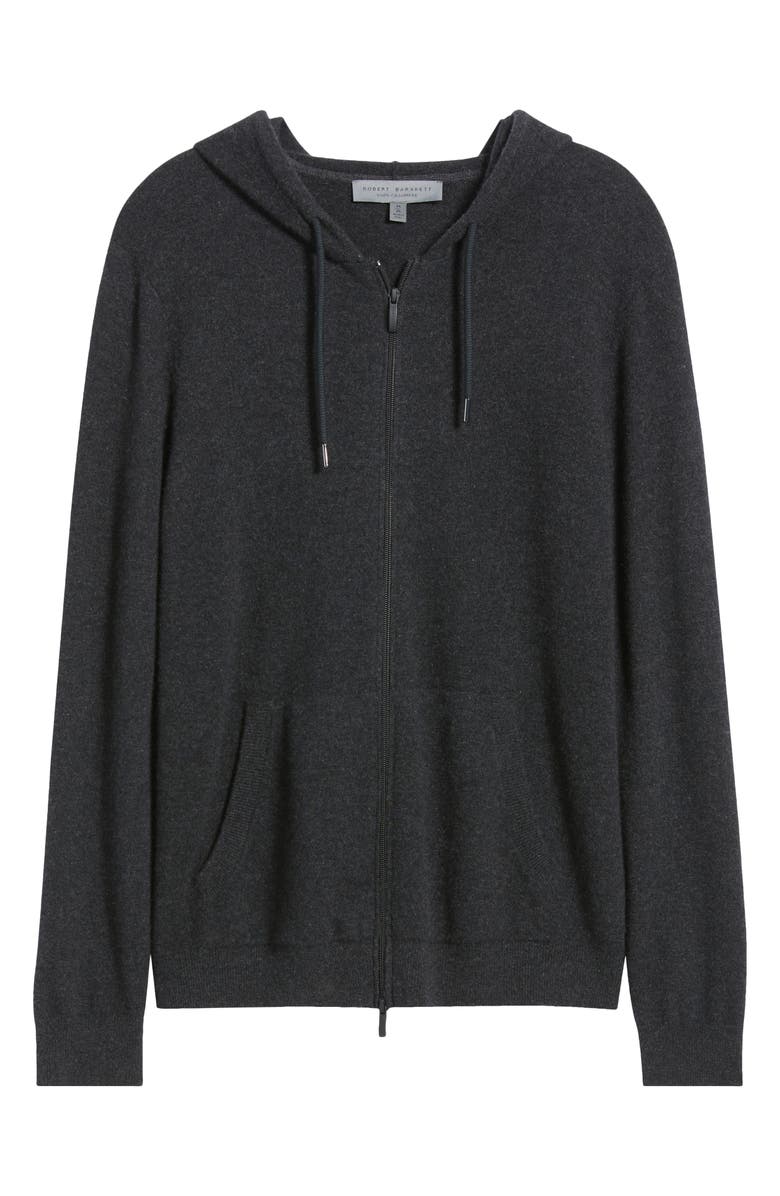 Robert Barakett Xander Cashmere Hooded Zip Cardigan, Alternate, color, Charcoal