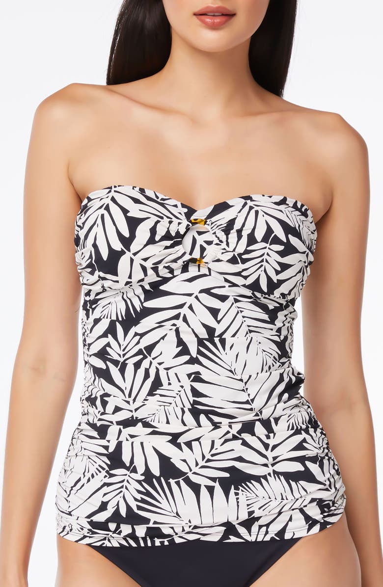 BLEU by Rod Beattie Oasis Draped Ring Bandeau Tankini Top, Alternate, color,