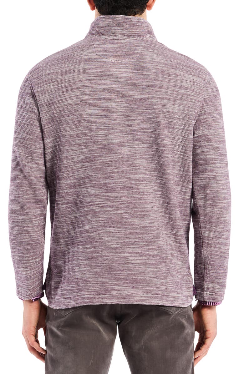 Robert Graham Ledson Space Dye Cotton Quarter Zip Top, Alternate, color, Berry