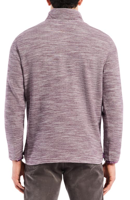 Robert Graham Ledson Space Dye Cotton Quarter Zip Top In Purple