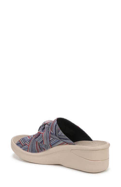 Bzees Smile Wedge Slide Sandal In Vacation Stripe