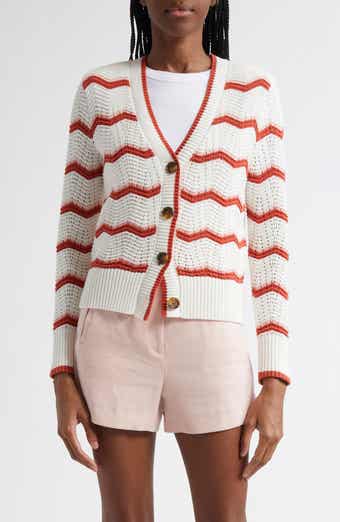 Veronica Beard Ansonia Stripe Open Stitch Cardigan
