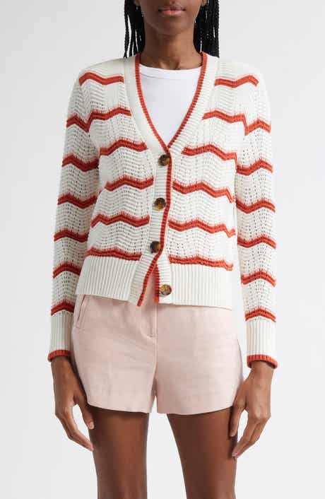 Veronica Beard Ansonia Stripe Open Stitch Cardigan