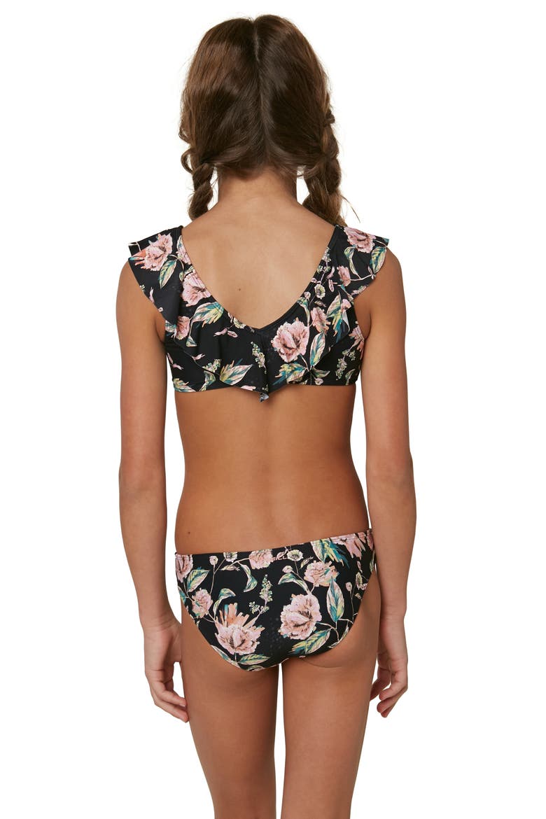 Van Don Flounce Two-Piece Swimsuit, Alternate, color, BLACK