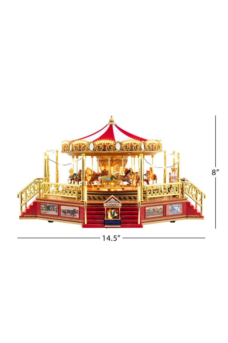 14 in. Animated World's Fair Boardwalk Carousel, Alternate, color, Multicolor