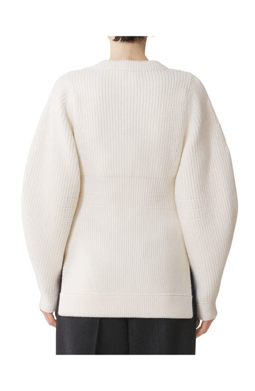 Lanvin Ribbed Button Cardigan In White