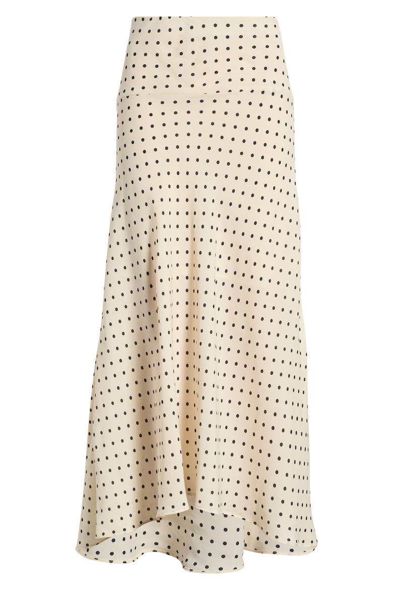 Flippy Polka Dot High-Low Skirt, Alternate, color, ECRU