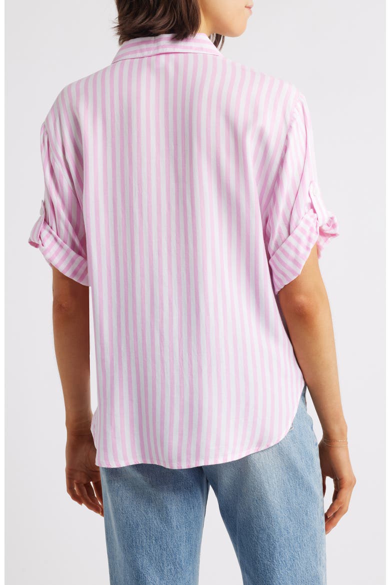 Murphy Stripe Button-Up Shirt, Alternate, color, OCEAN PINK