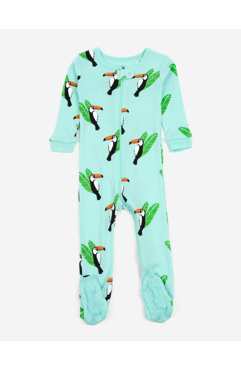Leveret Footed Printed Cotton Matching Family Pajamas, Animal Kingdom Prints, Main, color, Toucan Bird