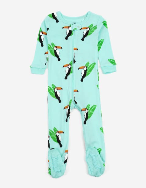 Kids Footed Printed Cotton Matching Family Pajamas, Animal Kingdom Prints (Toddler, Little Kid & Big Kid)