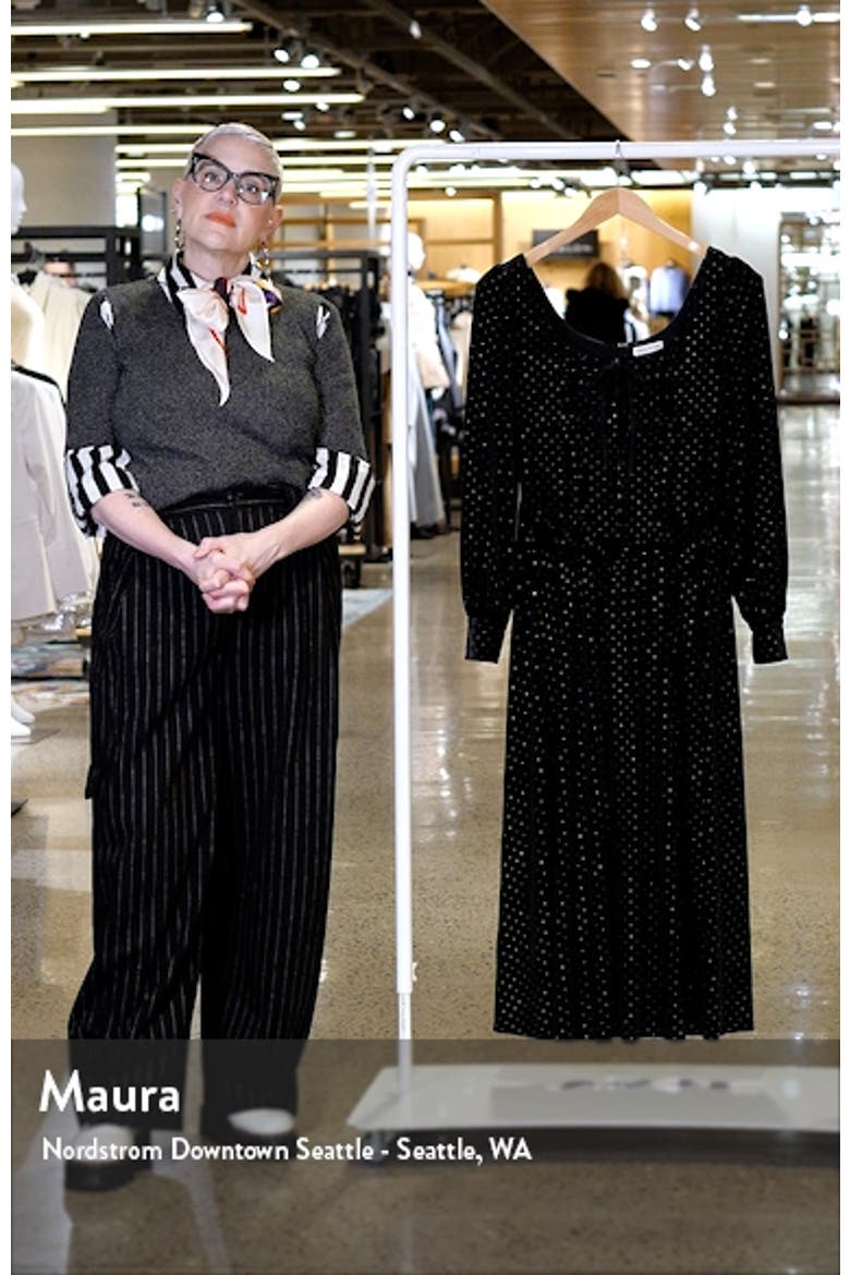 Metallic Long Sleeve Velvet Maxi Dress video
