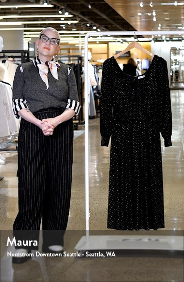 Metallic Long Sleeve Velvet Maxi Dress, sales video thumbnail