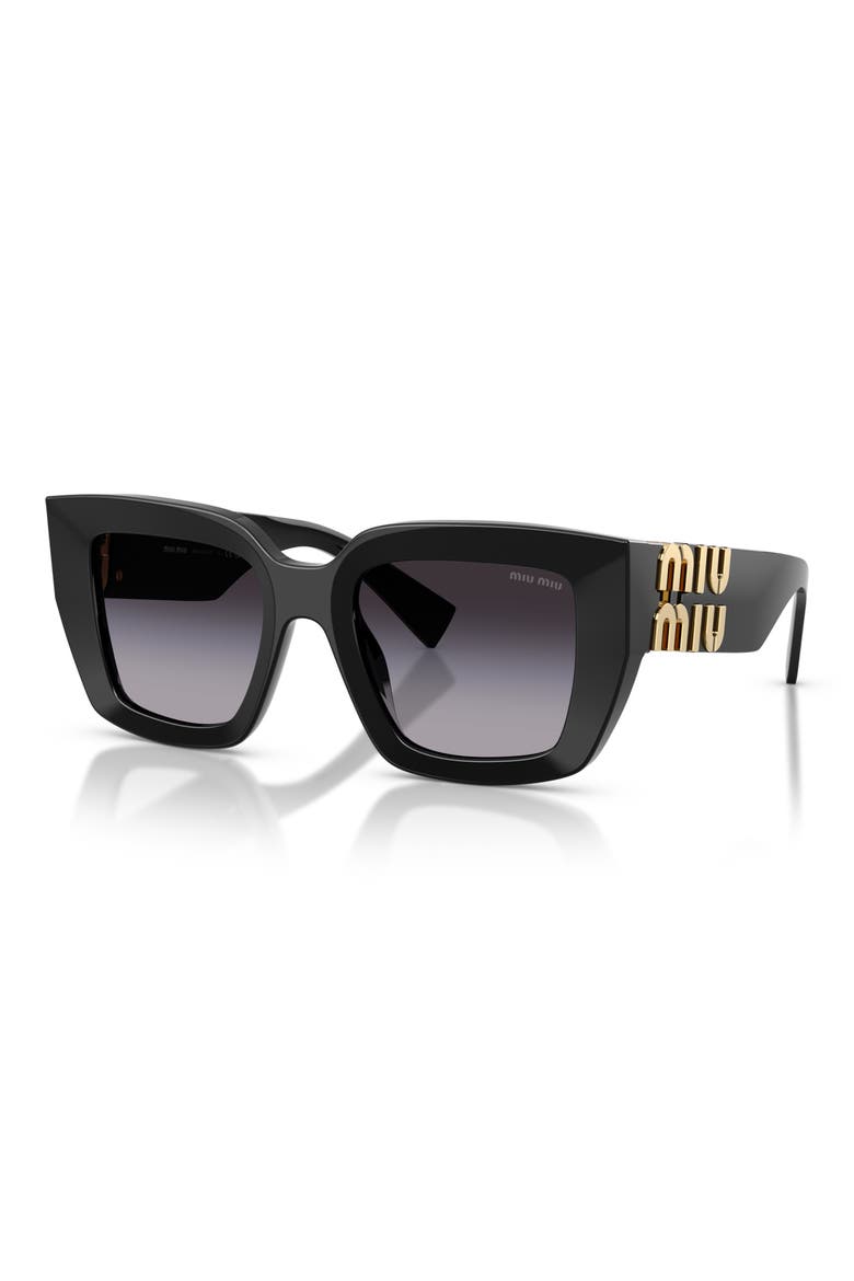 51mm Square Gradient Sunglasses, Alternate, color, BLACK / GRADIENT GREY