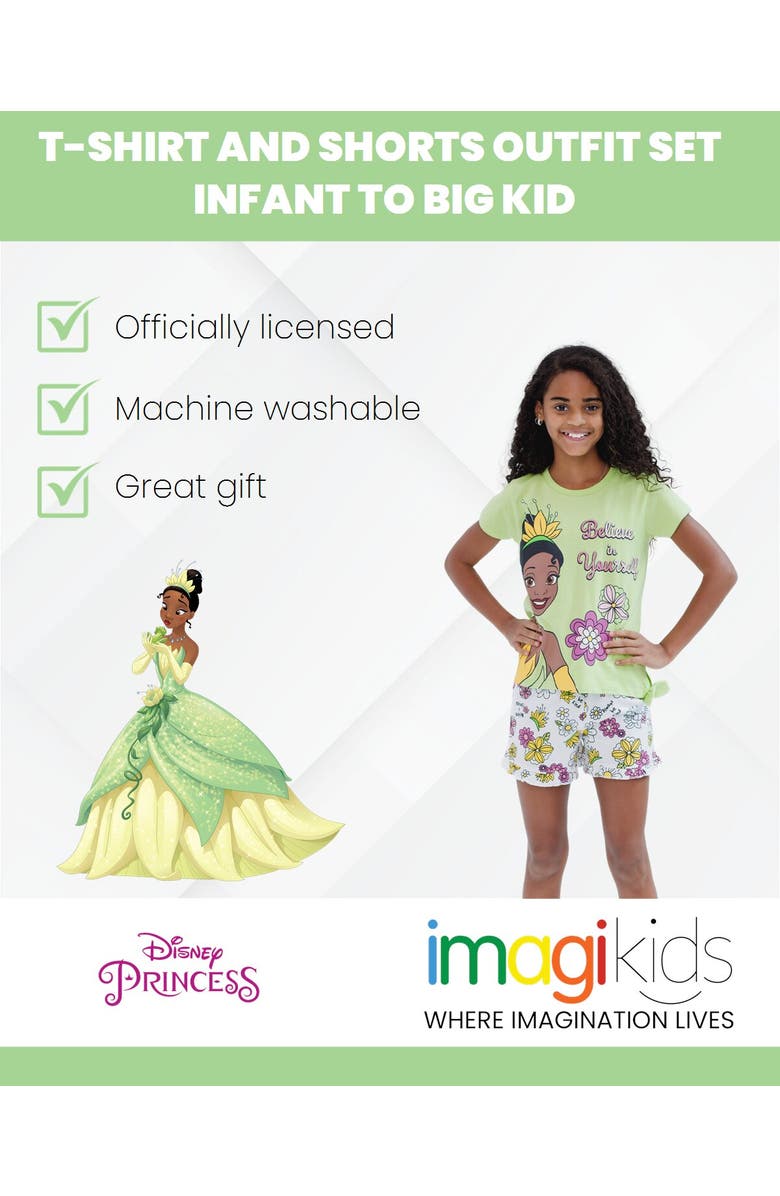 Disney Princess 2-Piece T-Shirt and Shorts Set, Alternate, color, Green