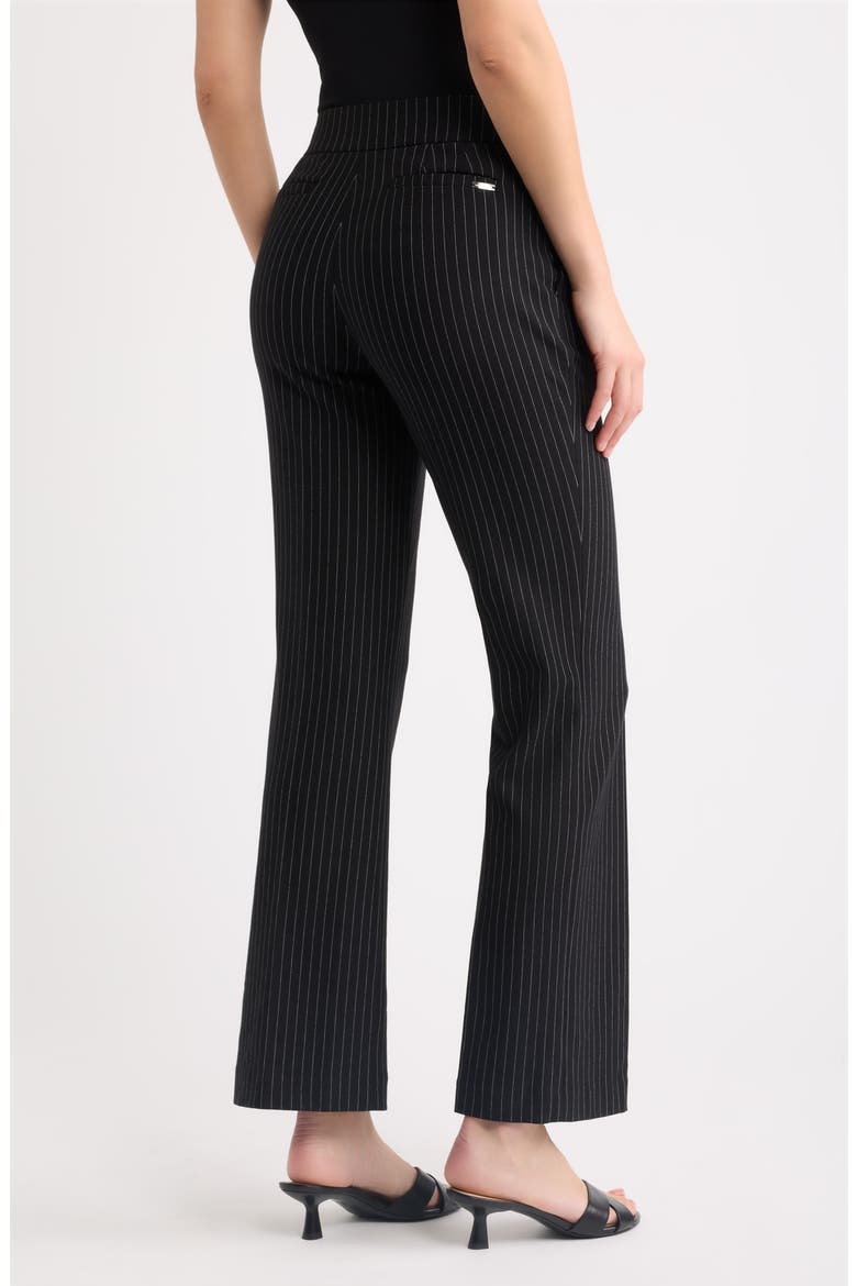 Pinstripe Wide Leg Pull-On Trousers, Alternate, color, ANNE BLACK/ WHITE DOVE