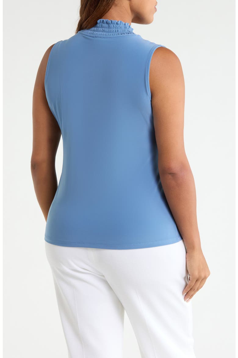 Smocked V-Neck Tank, Alternate, color, DUTCH BLUE