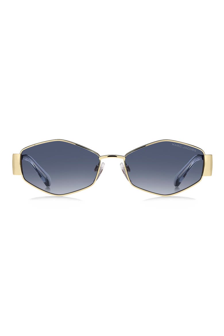 55mm Geometric Sunglasses, Main, color, GOLD BLUE/ DARK BLUE SF
