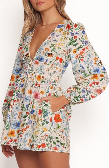 Irisa Long Sleeve Cotton & Linen Romper