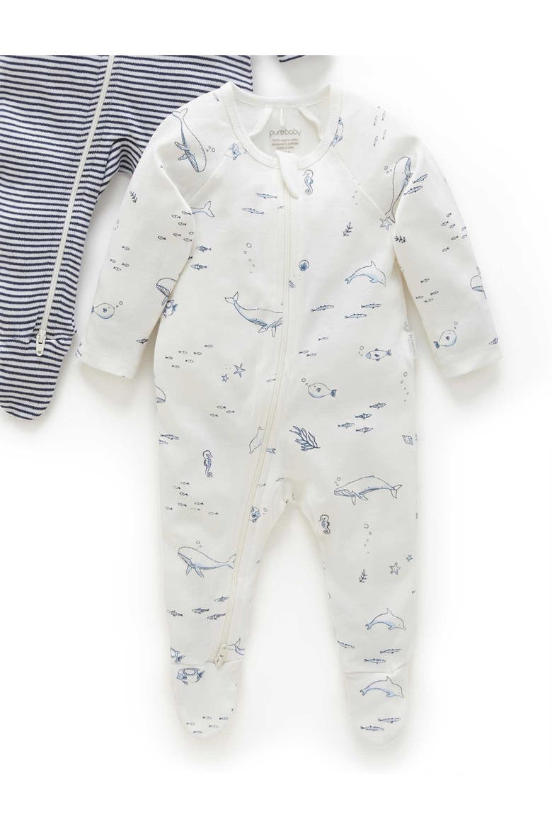 2 Pack Zip Footie, Alternate, color, Vanilla Nautical Pack