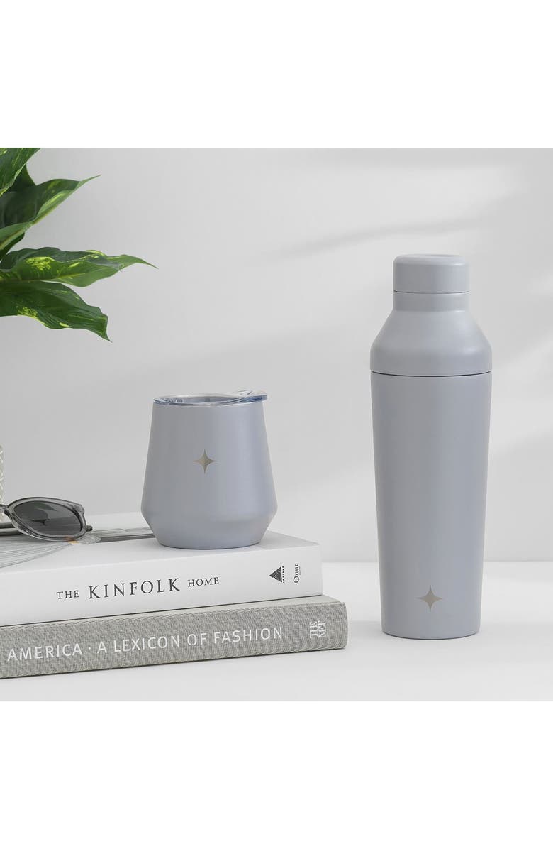 JoyJolt Stainless Steel Cocktail Shaker & Travel Cup Set, Alternate, color, Grey