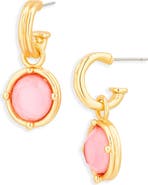 Karine Sultan Round Drop Huggie Hoop Earrings